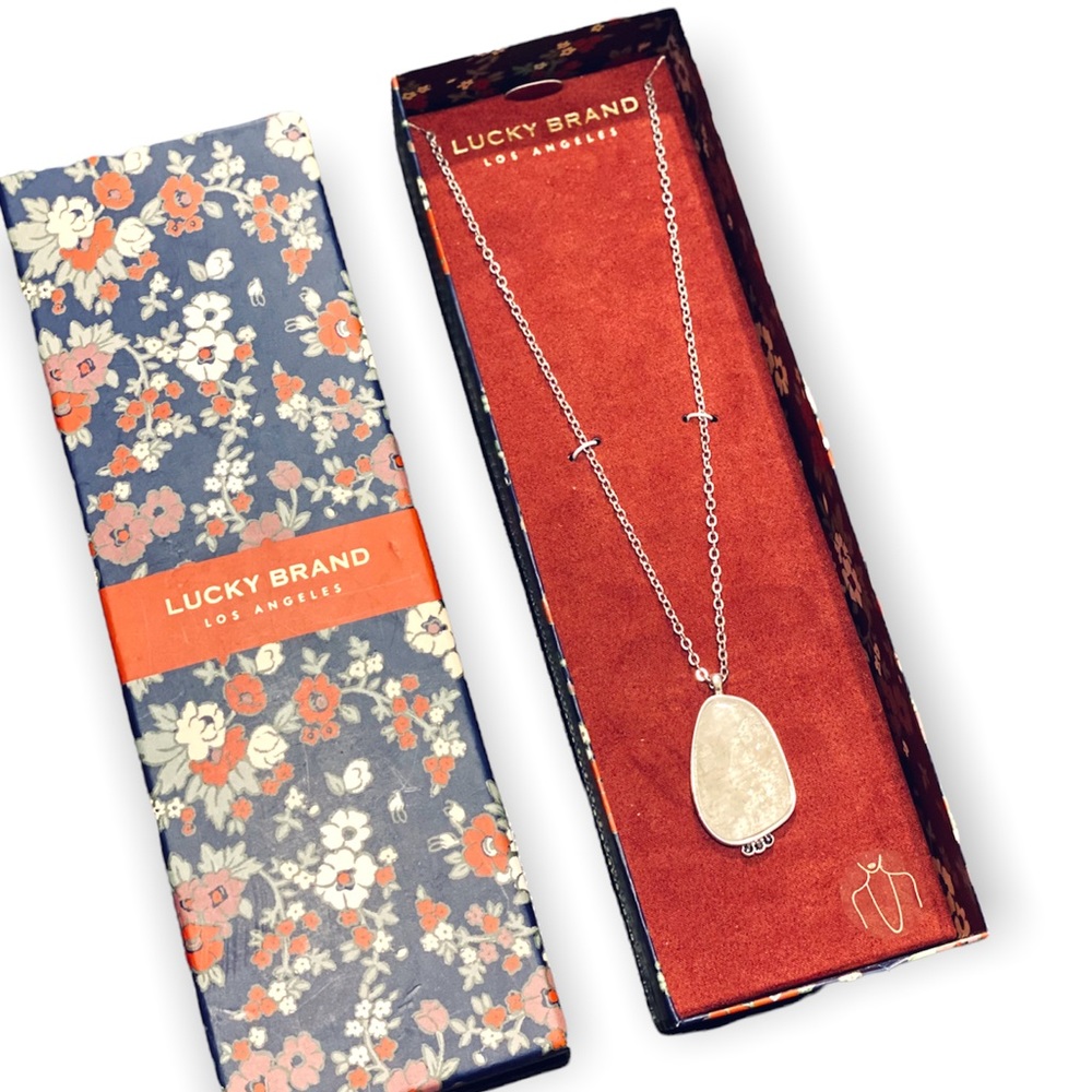 2/$40 Lucky Brand NWT Semi-Precious Accents Stone Pendant Necklace